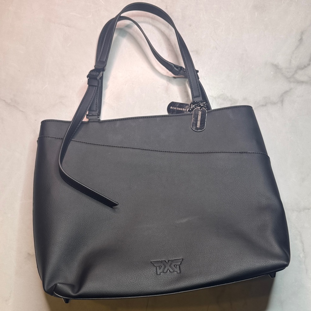 PXG Signature Black Cactus Leather Shoulder Tote Bag